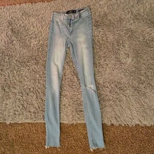 Light Colored Hollister High Rise Jean Leggings.
